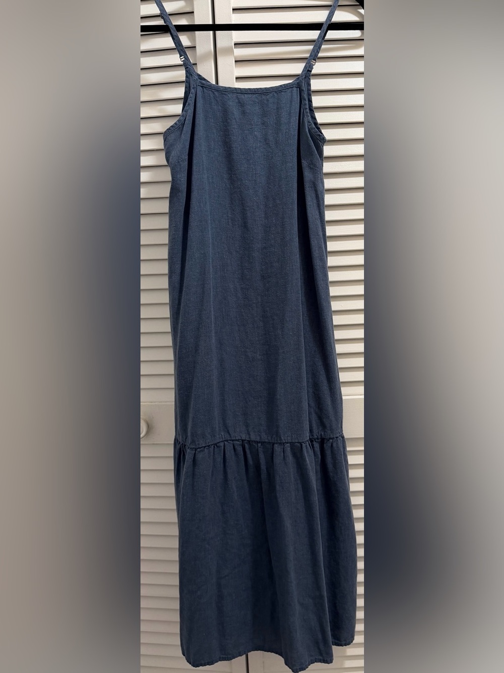 Patagonia Garden Island Tiered Maxi Dress Blue XS Hemp Lyocell